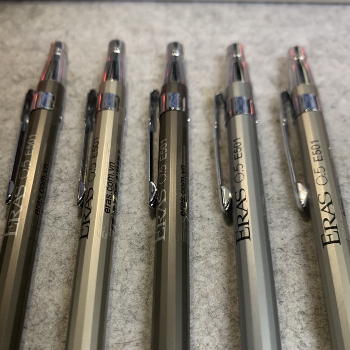 Bút chì kim bấm 0.5mm Eras E501, Bút chì bấm bằng kim loại