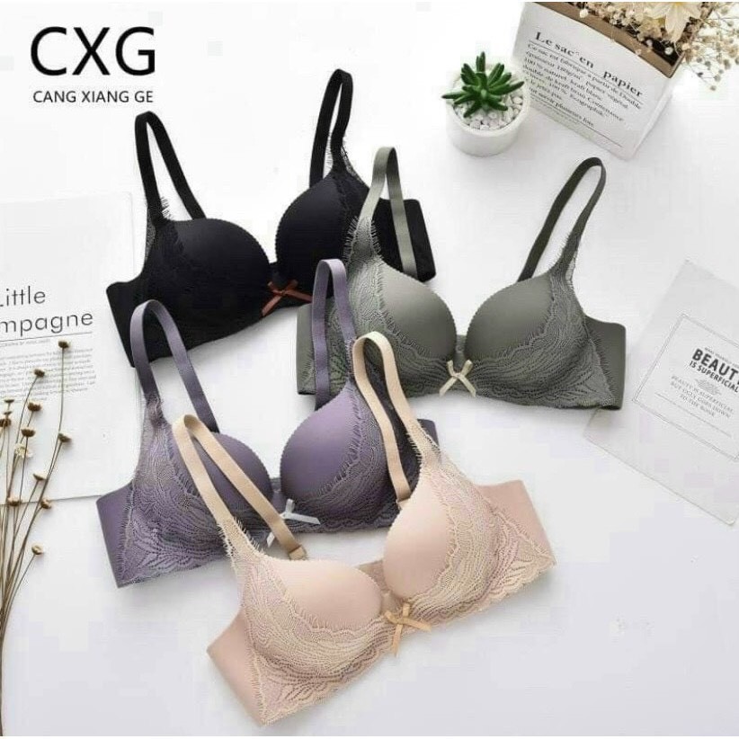 Áo Ngực Su Đúc Không Gọng Nâng Ngực, Chất Mềm Mại Phối Ren Cực Đẹp Hieu Store24h - A16