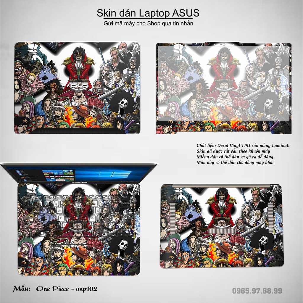 Skin dán Laptop Asus in hình One Piece _nhiều mẫu 10 (inbox mã máy cho Shop)