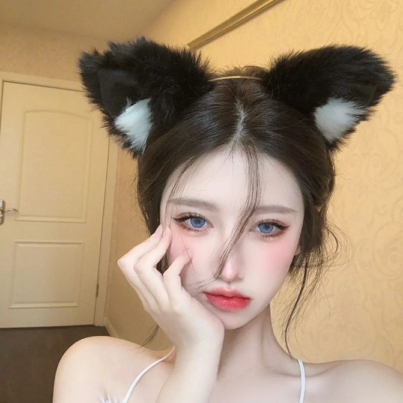 Cài tai Cáo lông mềm tai 2 màu xinh xắn, phụ kiện cosplay