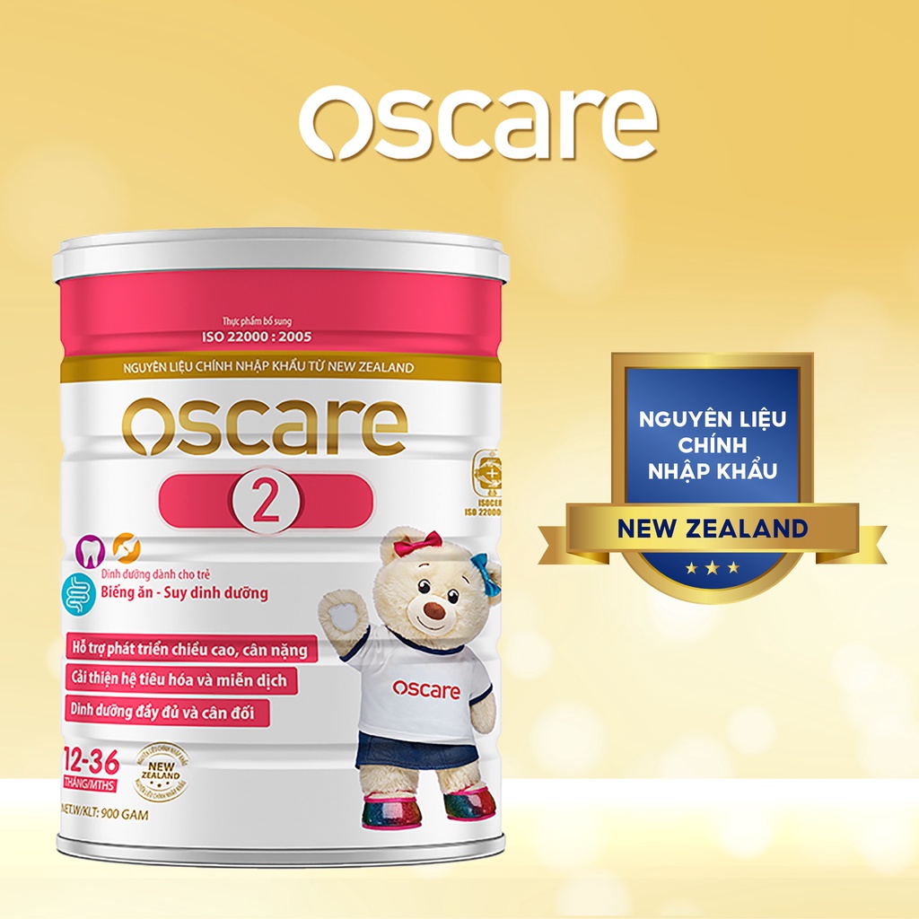 Sữa Bột OSCARE 2 Giúp Bé Ăn Ngon, Cải Thiện Tiêu Hóa, Phát Triển Chiều Cao, Cân Nặng 400g-900g/Hộp