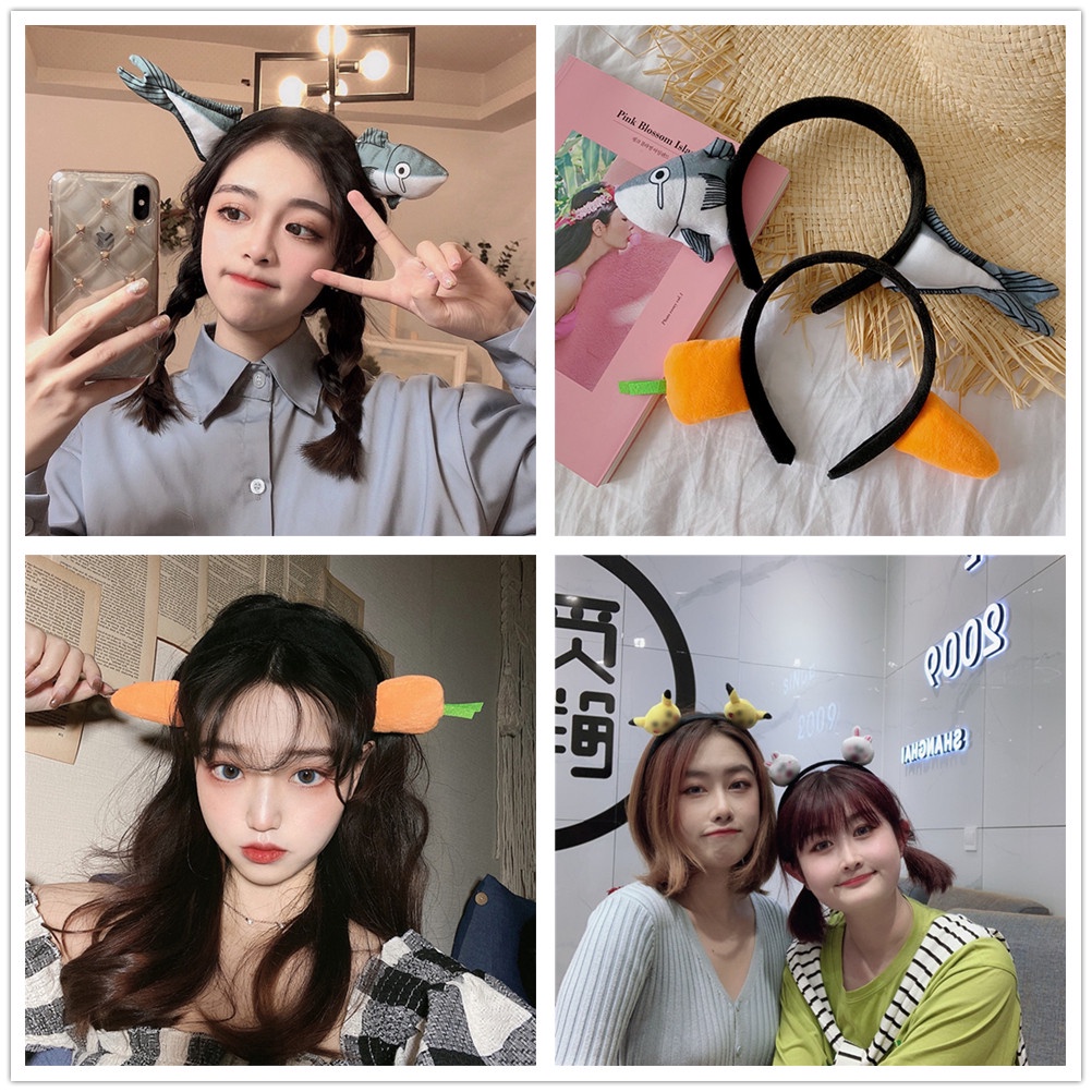 Băng đô cài tóc hình cà rốt/cá đáng yêu cho bé gái