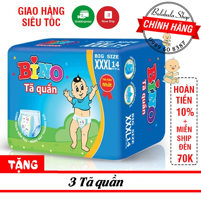 Tã quần Bino Bigsize XXXL14 miếng (18-35kg)