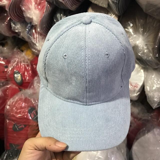 Mũ lưỡi Trai Nam Nữ Chất Gân Tăm Nhung Trơn Thoáng Mát, Nón kết unisex