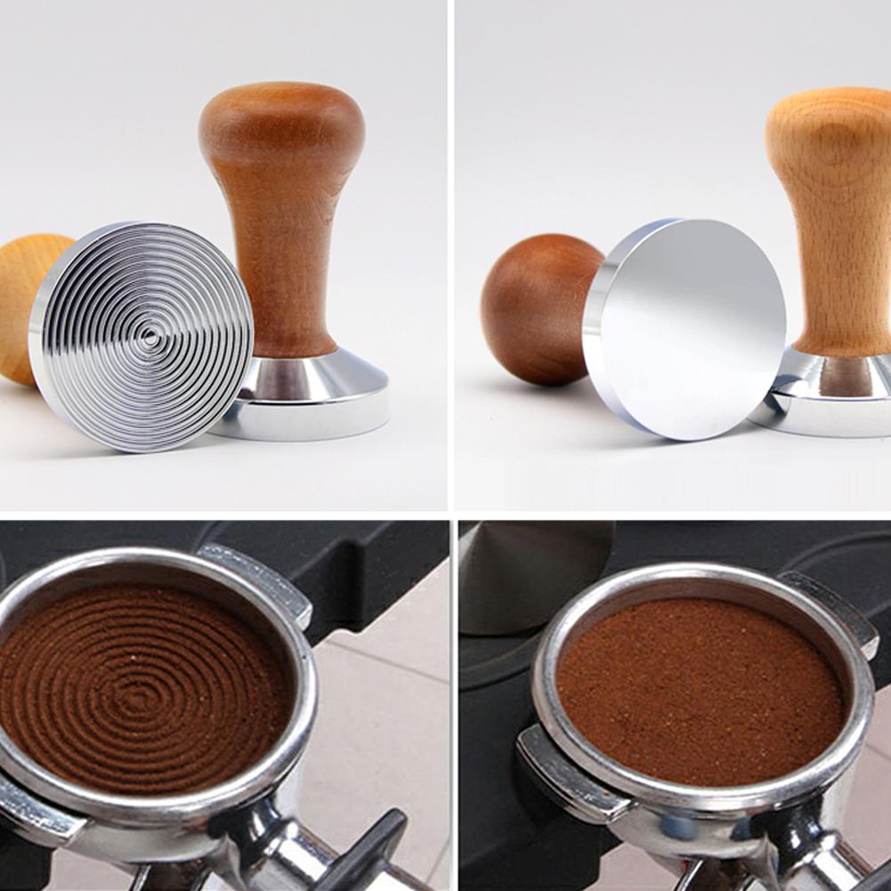 Cơ sở bằng thép không gỉ 304 Bột cà phê bằng gỗ rắn Tay cầm Tamper 51mm Barista Espresso Dụng cụ phụ kiện tùy chỉnh