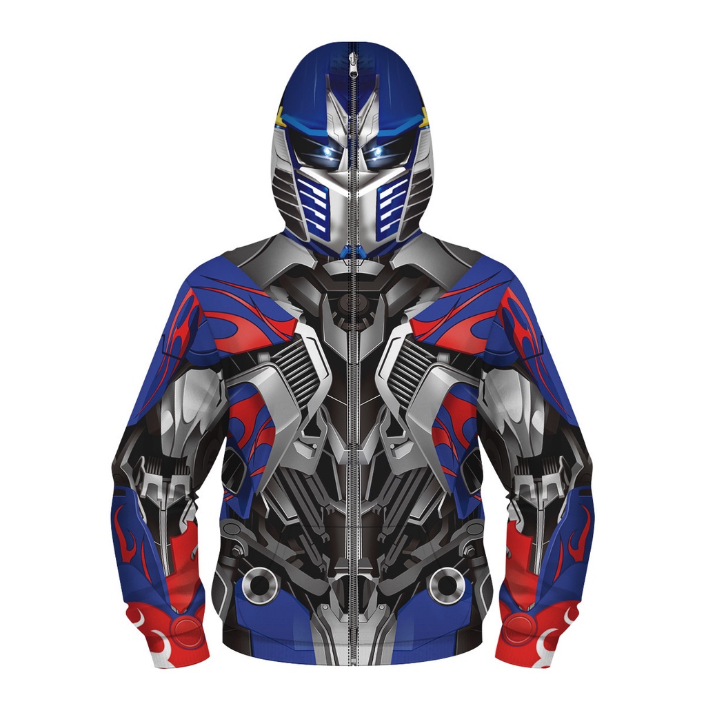 Áo hoodie dài tay in hình Spiderman Iron Man Optimus Prime cho bé