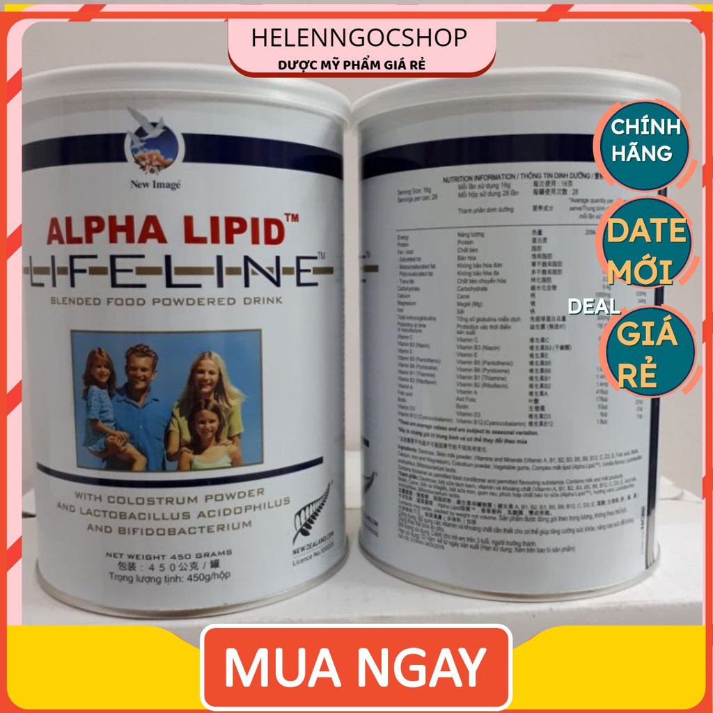 [HÀNG CHÍNH HÃNG] SỮA NON ALPHA LIPID LIFELINE CỦA NEW ZEALAND 450G ( CÓ HÓA ĐƠN )