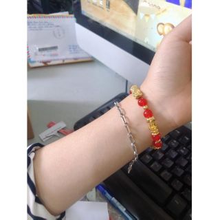Vòng tay tỳ hưu đỏ ( 5 con tỳ hưu)