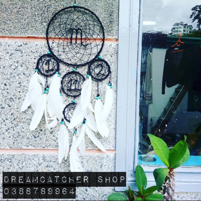 DREAMCATCHER Đen mix Trắng cỡ to (ẢNH THẬT SHOP CHỤP) | Dream Catcher | Vòng bắt giấc mơ