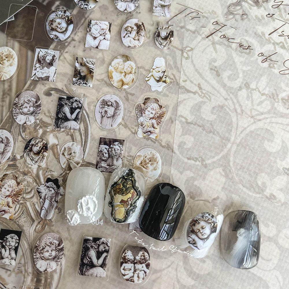 LILYES Miếng Dán Trang Trí Móng Tay Phong Cách Boho Cổ Điển Thời Trang