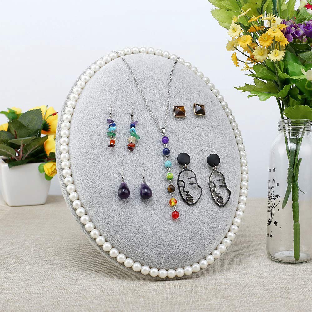 Khay Trưng Bày Trang Sức Hình Oval Bằng Vải Nhung