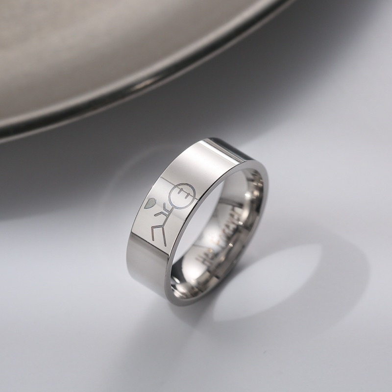 Nhẫn đôi dành cho cặp đôi yêu nhau , ring couple double thép titan không gỉ
