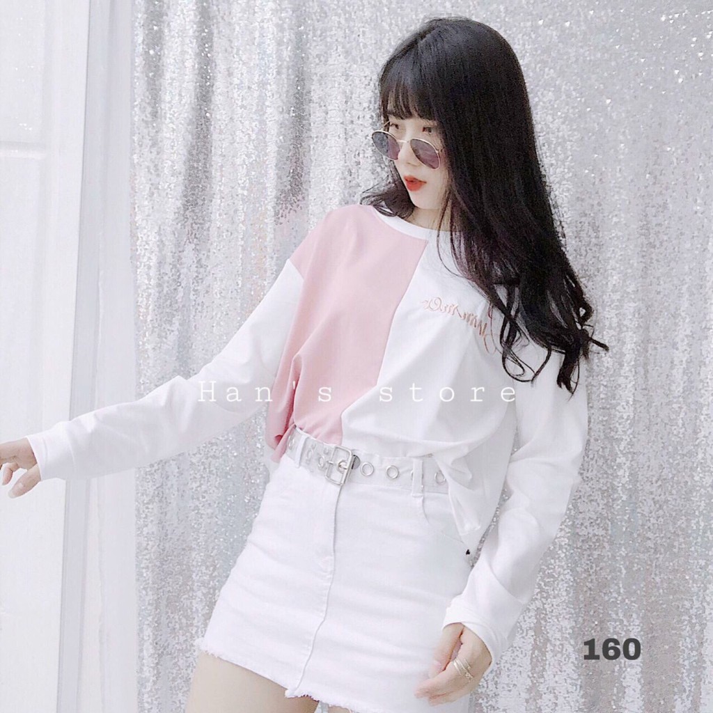 Áo thun tay dài phối hai màu cá tính TTS0088