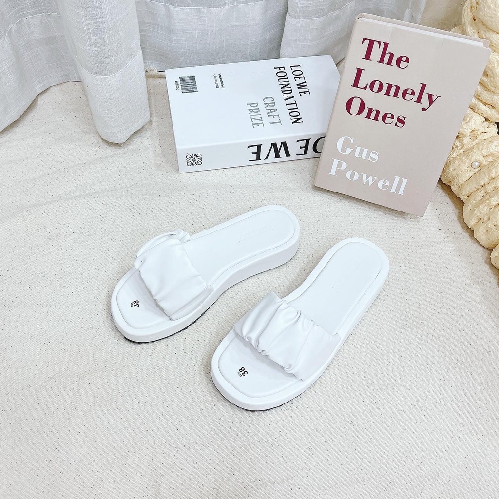 Dép nữ quai ngang nhún siêu xinh đế cao