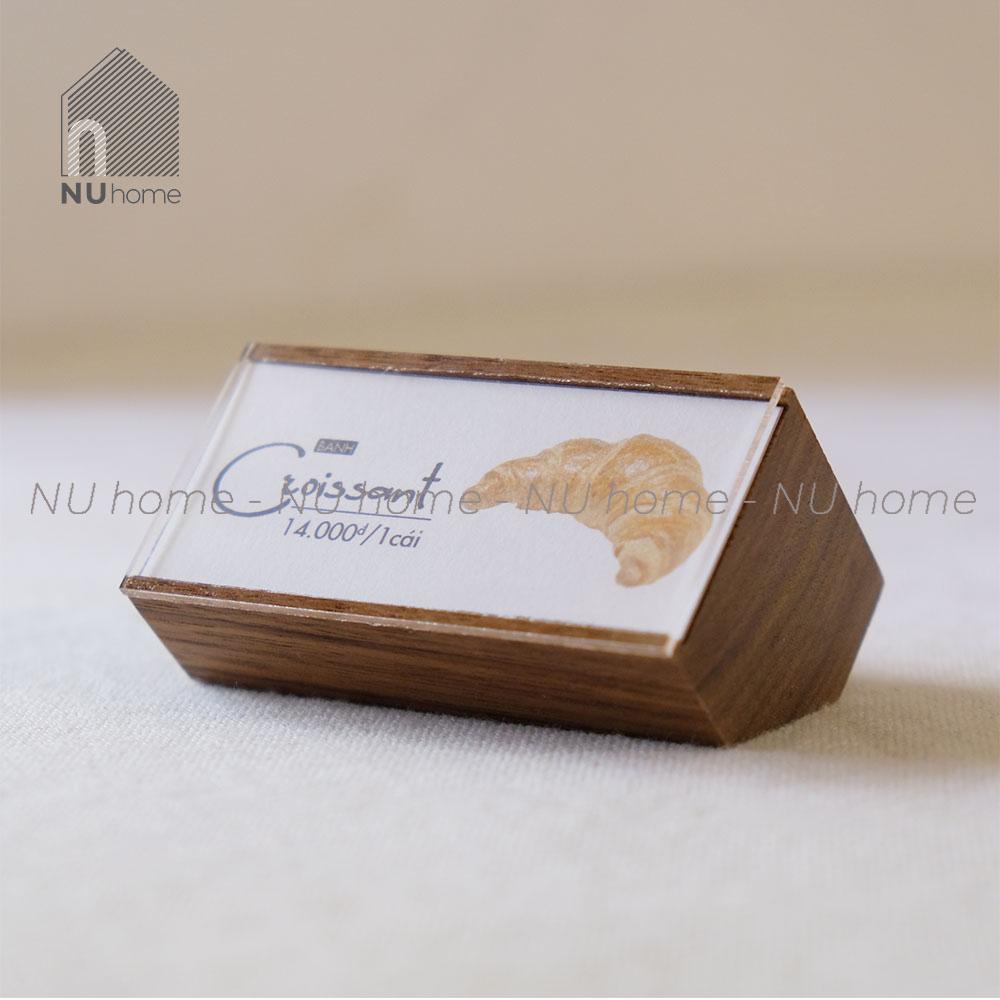 Đế gỗ gắn giá sản phẩm - Mato | nuhome.vn | gỗ gắn thông tin và giá sản phẩm đẹp mắt bằng chất liệu gỗ tự nhiên cao cấp