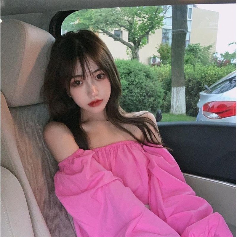 Áo Thun Nữ Tay Dài Hở Vai Dáng Rộng Thời Trang