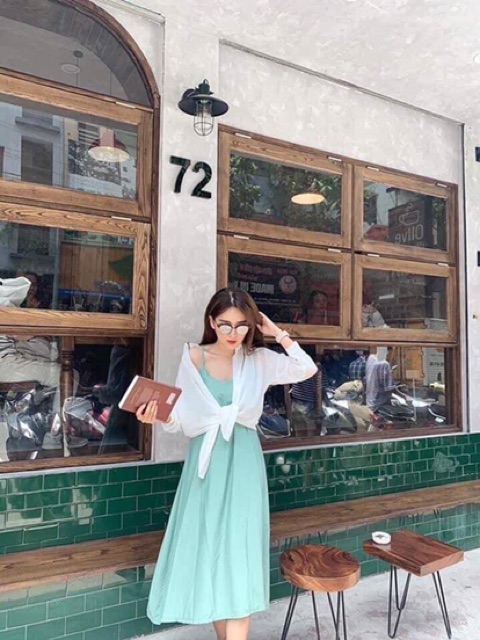 Đầm 2 dây nữ dáng suông vải đũi màu pastel form rộng vải mềm Bingshop | BigBuy360 - bigbuy360.vn