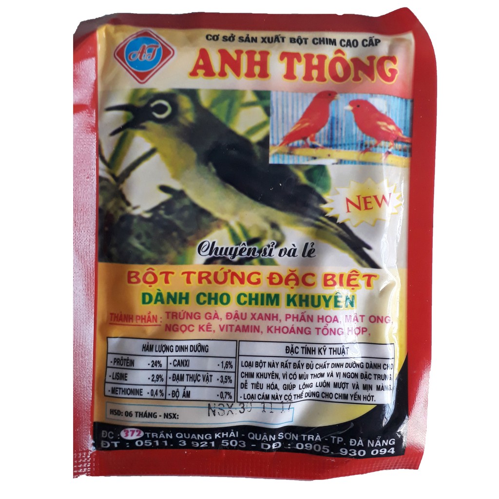 Thức Ăn Chim Vành Khuyên Anh Thông 50g - Cám Chim Khoen [BỊCH ATHONG KHOEN]