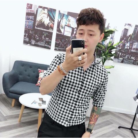 Áo Sơ Mi Caro Nam Tay Dài ANH DUY SHOP SMCR11