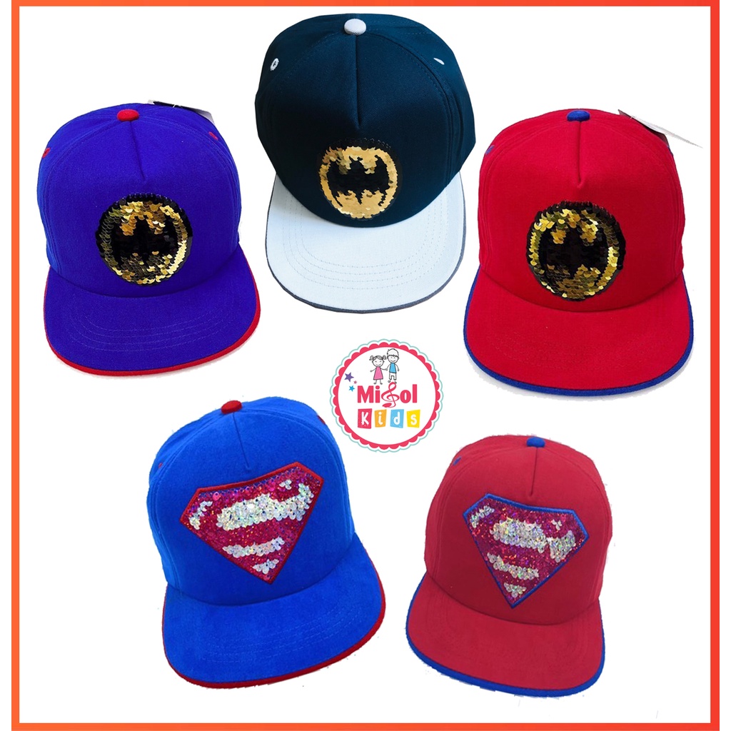 Mũ nón snapback siêu anh hùng Batman đính kim sa cườm lật cho bé mũ hip hop bé trai - Misolkids ảnh thật + Video