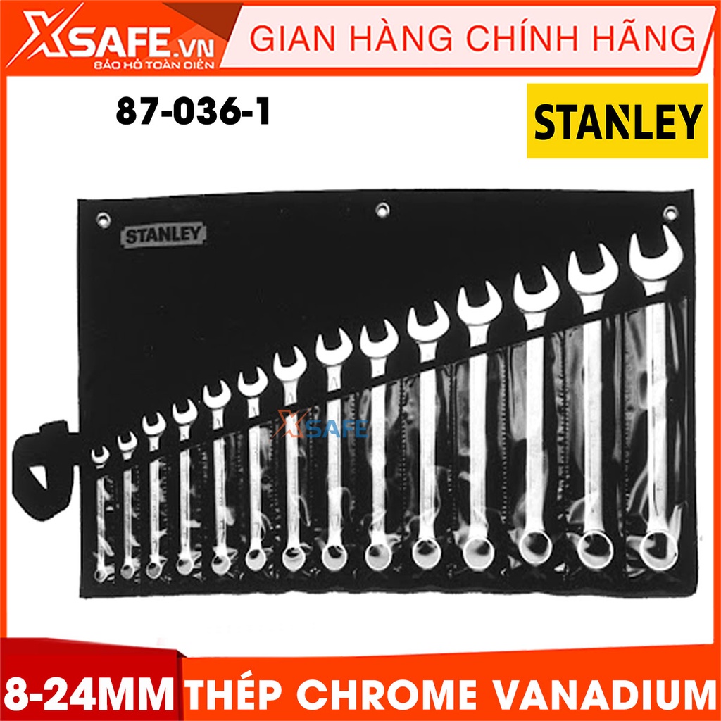 Bộ 14 cờ lê STANLEY 87-036-1 8-24MM thép Chrome Vanadium, nhiều size phổ biến, dùng sửa chữa, lắp ráp, bảo trì