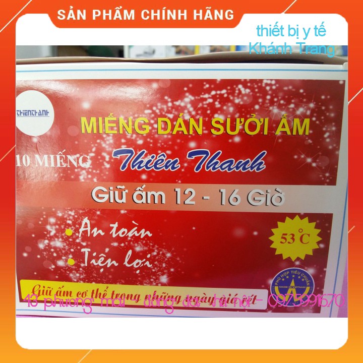 (Giá sỉ) Miếng dán giữ nhiệt, Miếng dán sưởi ấm thiên thanh giữ ấm 12 tiếng - gói 10 miếng