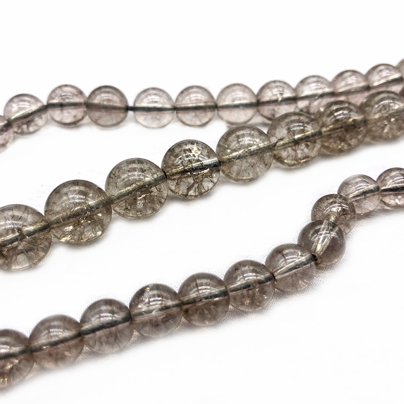 Chuỗi Hạt Đá Pha Lê Đen Tự Nhiên 15 "strand 6 8 10 12 14mm Dùng Làm Trang Sức