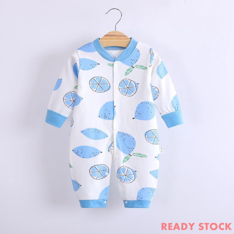 Áo liền quần Tay Dài Chất Cotton Cho Trẻ Sơ Sinh 0-12 Tháng Tuổi