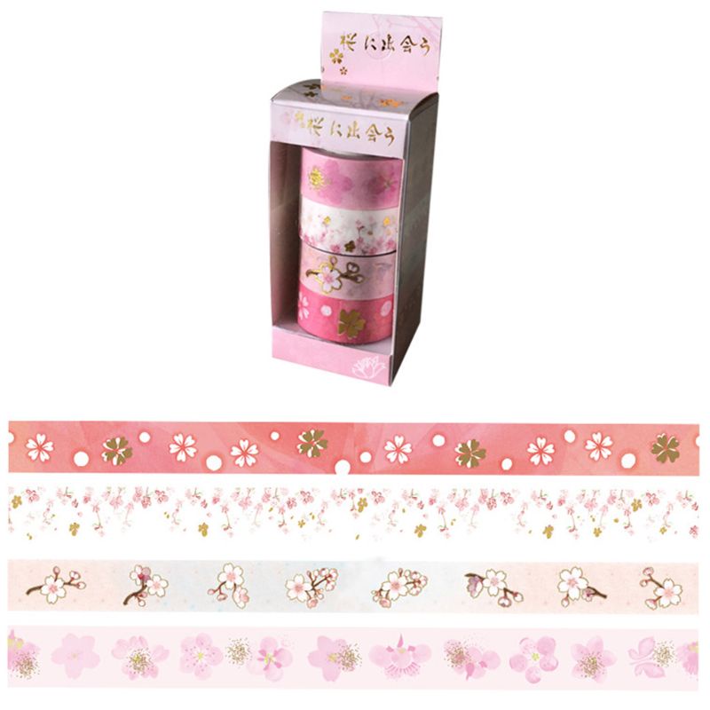 Băng Keo Washi Họa Tiết Bầu Trời Sao Dễ Thương Dùng Trang Trí Sổ Tay DIY 4 PAC