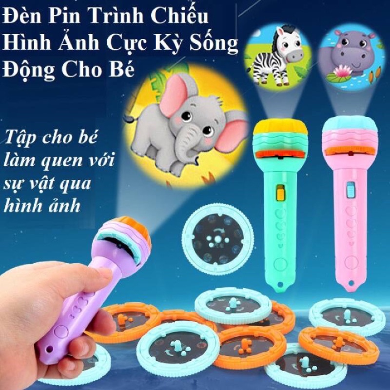 Đèn pin chiếu đa năng 80 hình- thế giới thung quanh cho bé vừa chơi vừa học