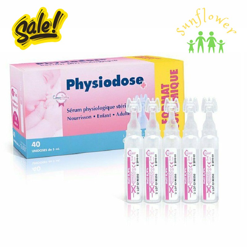 Nước muối sinh lý hộp 40 ống x 5ml Gifrer Physiodose