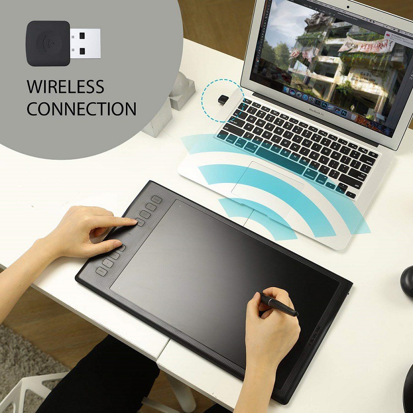 Bảng vẽ điện tử cảm ứng Huion Inspiroy Q11K v2 Wireless, vùng làm việc lớn - Hàng Chính Hãng
