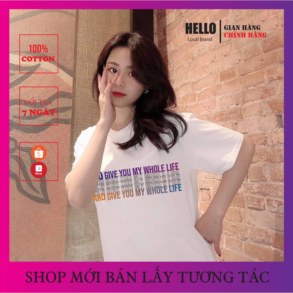 [MÃ HELLOAP01 GIẢM 10% TỐI ĐA 10K ĐƠN TỐI THIỂU 700k] Áo thun tay lỡ form rộng nam nữ HELLO LIFE  - Ap21