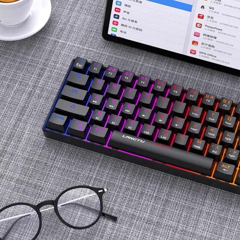 Bàn phím Led K401 tích hợp 61 Phím Nhỏ Gọn Với 3 Chế Độ Led chức năng Chơi Game, làm việc