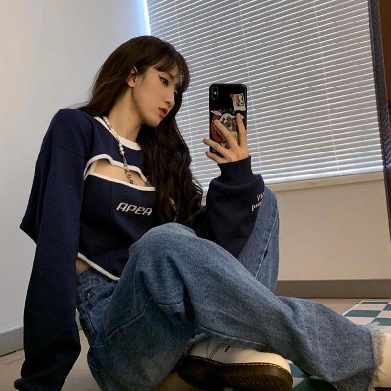 Bộ Đồ Hai Mảnh Áo Sweater Phong Cách Đường Phố Mỹ Mùa Thu Cao Cấp Phong Cách Thời Trang Mới 2022