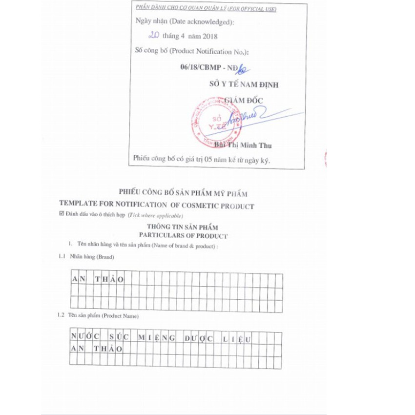 Nước Súc Miệng Dược Liệu An Thảo Nam Dược dùng trong các trường hợp viêm lợi, sưng lợi, chảy máu chân răng, nhiệt miệng