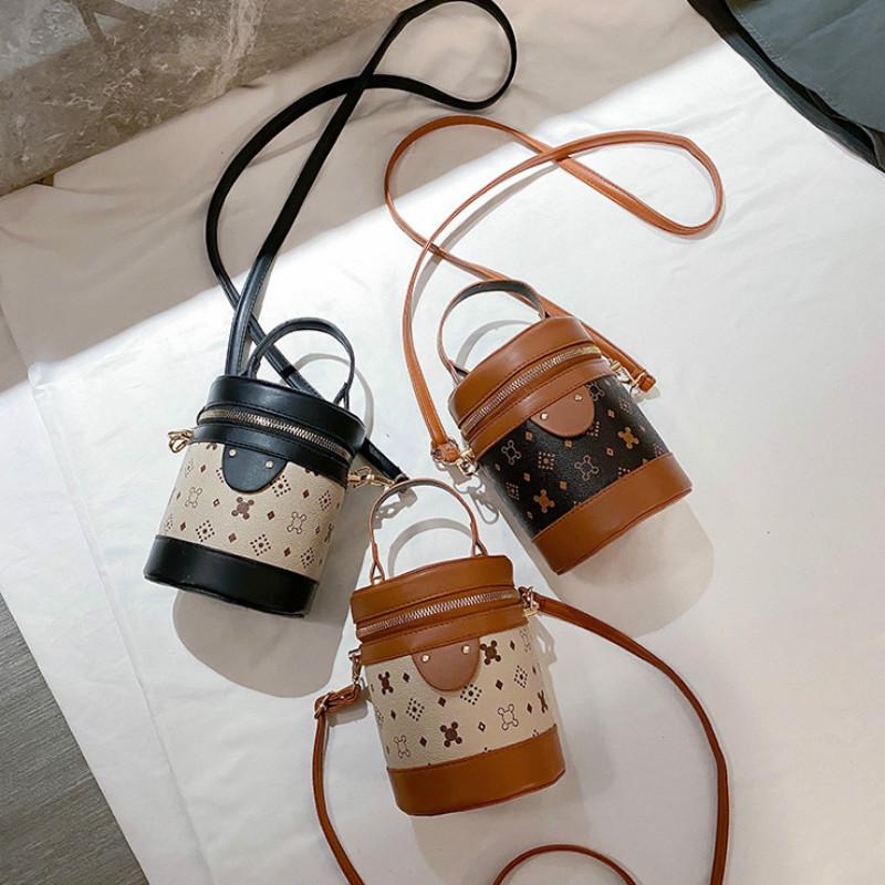 Túi bucket đeo chéo IELGY vải da thời trang dành cho nữ