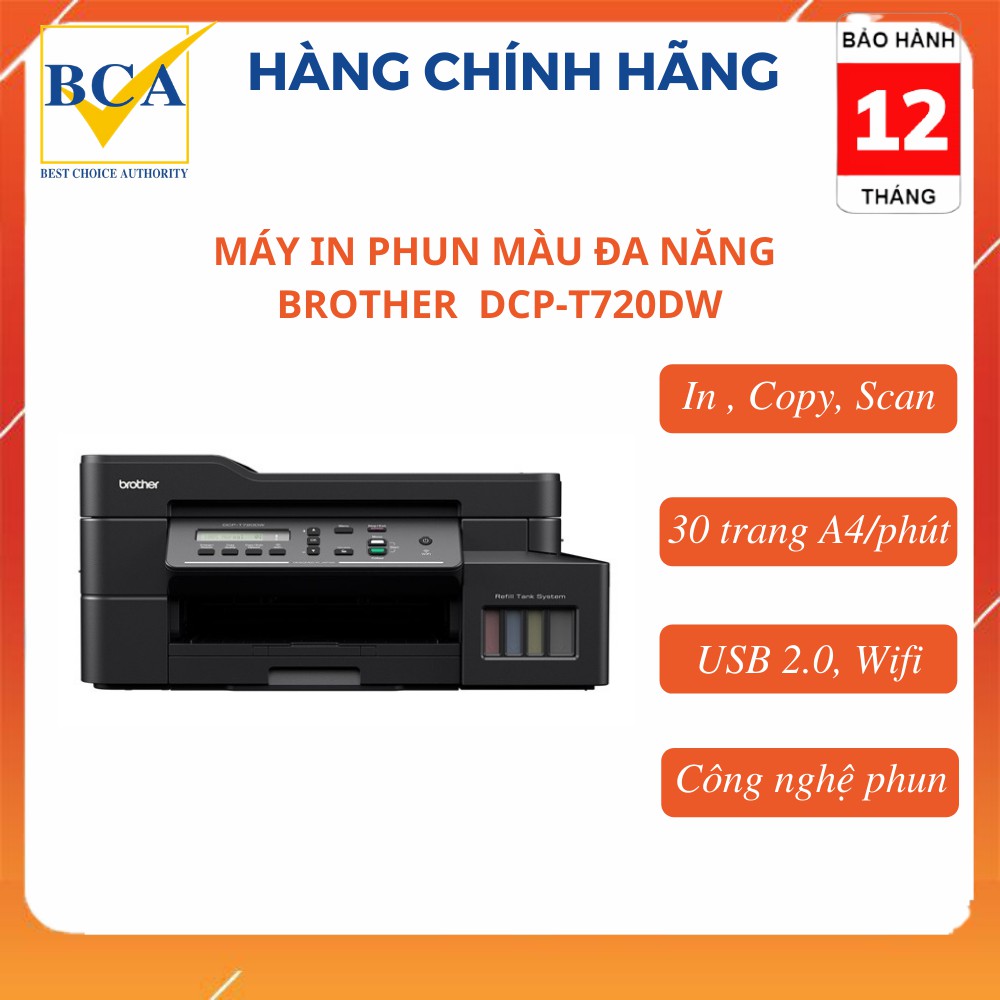 Máy in phun màu đa năng Brother DCP-T720DW (In, Scan, Copy, Wifi)