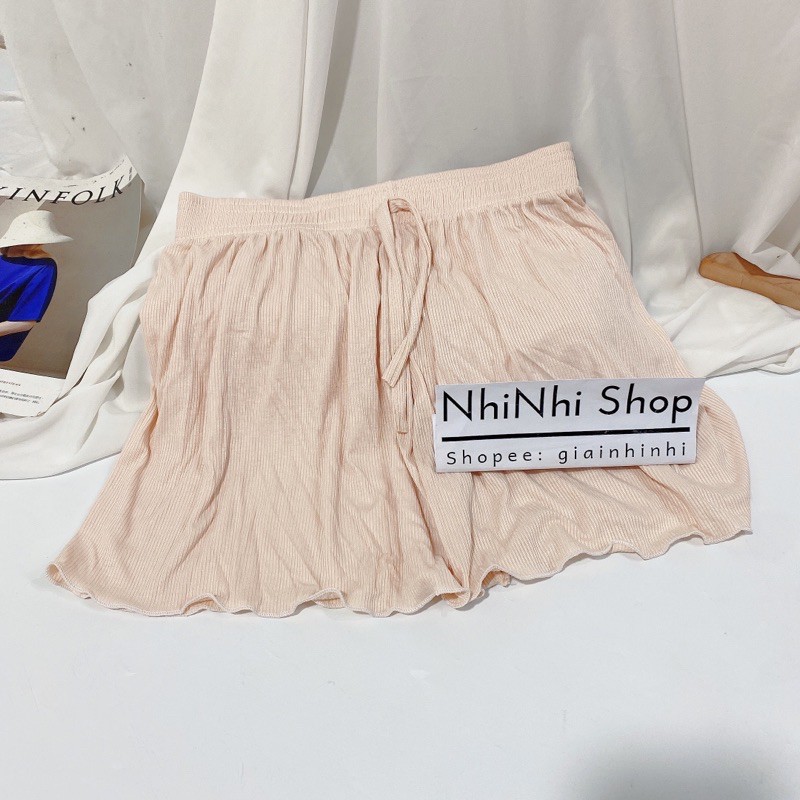 Quần short thun xòe trơn cạp chun, Quần ngủ vải cotton mịn mát co giãn QS0755 - NhiNhi Shop | BigBuy360 - bigbuy360.vn