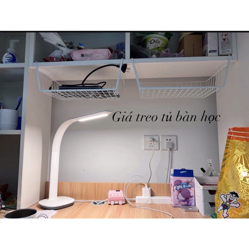 Khay lưới sắt đựng đồ treo dưới gầm bàn, tủ, giường kí túc xá hàng đẹp
