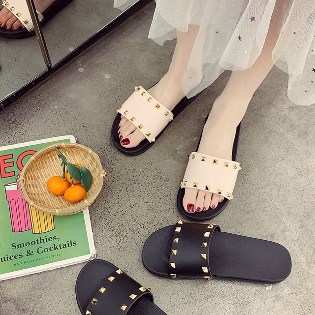 Dép Nữ PVC Quai Ngang Đính Hoa Vải/ Đính Đá Nhiều Mẫu Siêu Kute Size 36-40 - Hàng Nhập Quảng Châu - Lucky Girl shop