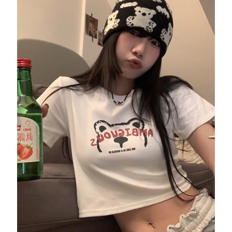 Áo Thun Tay Ngắn In Hình Dễ Thương Thời Trang Mùa Hè Cho Nữ