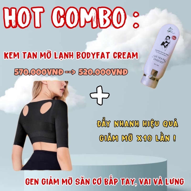 COMBO Gen giảm mỡ săn cơ Bắp Tay, Vai và Lưng + Kem tan mỡ Lạnh Phục Hồi BodyFat Cream