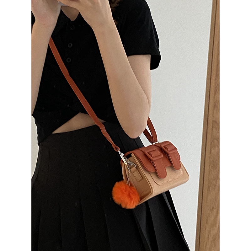 Túi Đeo Chéo Hình Vuông Nhỏ Màu Tương Phản Thời Trang Mùa Hè Cho Nữ