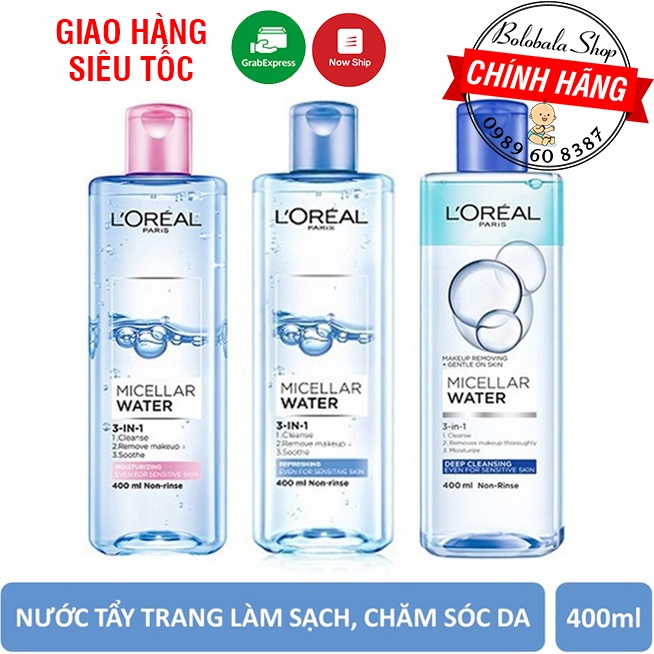 Nước tẩy trang Loreal - L'Oreal Paris 3-in-1 Micellar Water 400ml