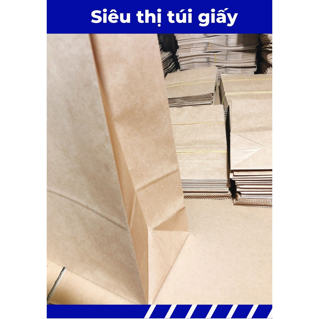 COMBO 10 CHIẾC TÚI GIẤY KRAFT XI MĂNG S4: 28x10x36 cm KHÔNG QUAI ( ẢNH THẬT SHOP TỰ CHỤP)