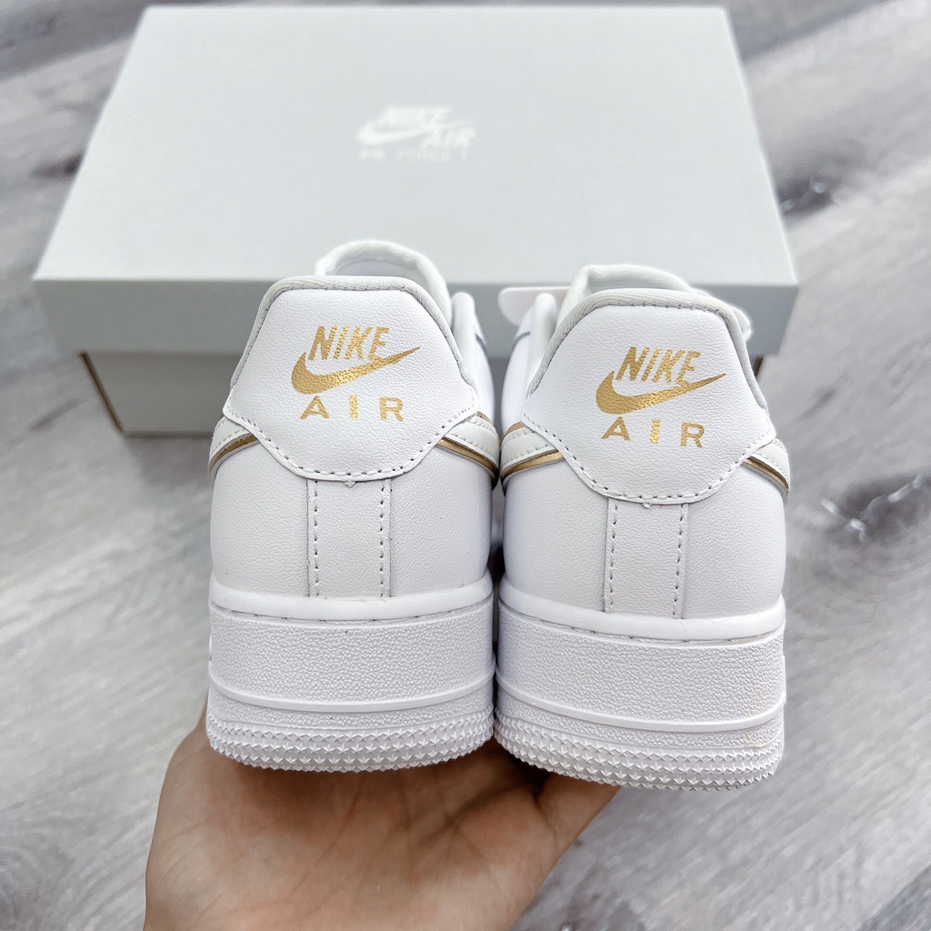 Giày thể thao AF1 Trắng Vệt Gold Vàng ánh kim Metallic Gold cổ thấp nam nữ cực chất độn đế 4cm FullBoxBill