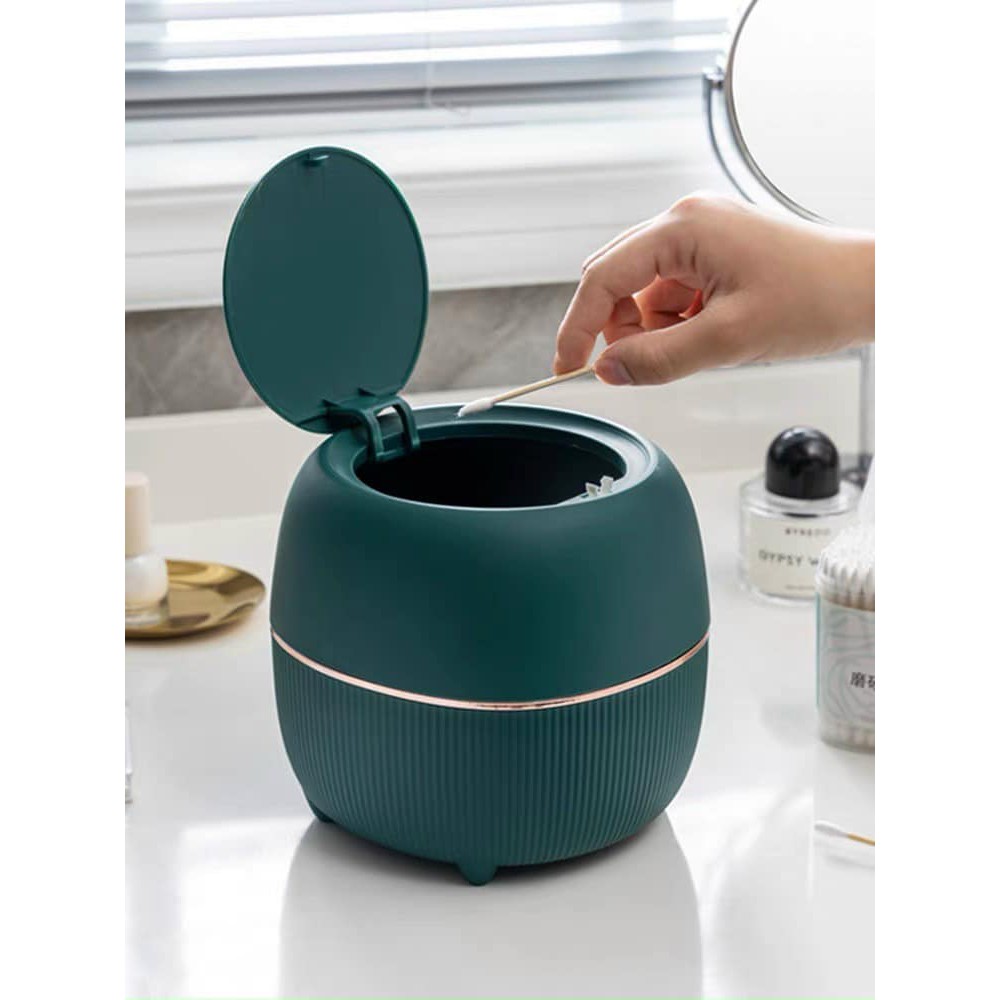 THÙNG RÁC MINI ĐỂ BÀN CÓ NẮP BẬT SIÊU TIỆN DỤNG