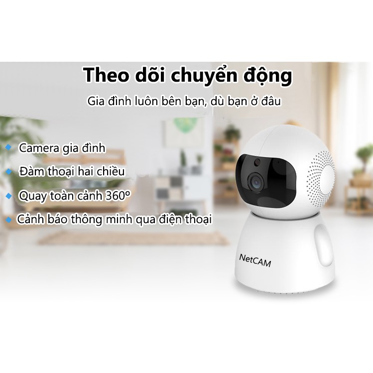 [Mã 2404EL10K giảm 10K đơn 20K] Camera IP wifi giám sát NetCAM NVA2.0 1080P - Hãng Phân Phối Chính Thức