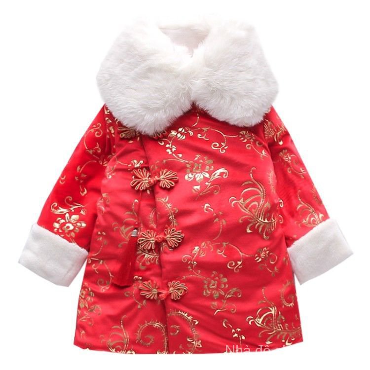 Cheongsam Girls Winter Clothes New Long Sleeve Cheongsam Winter Children Baby Girl Hanfu